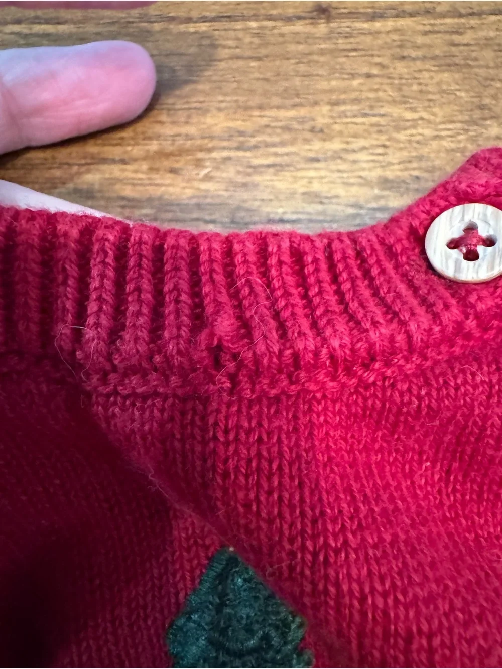Carter's Red Knit Sweater & Pants Set with Green Tree Accent